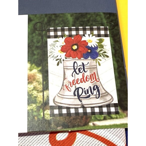 Style Selections patriotic liberty Bell House Flags. Size 12.5"X18" - Picture 2 of 4